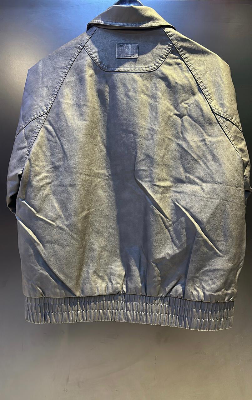 Men's Oversized Coated Bomber Jacket - Vintage Dark Olive/Charcoal