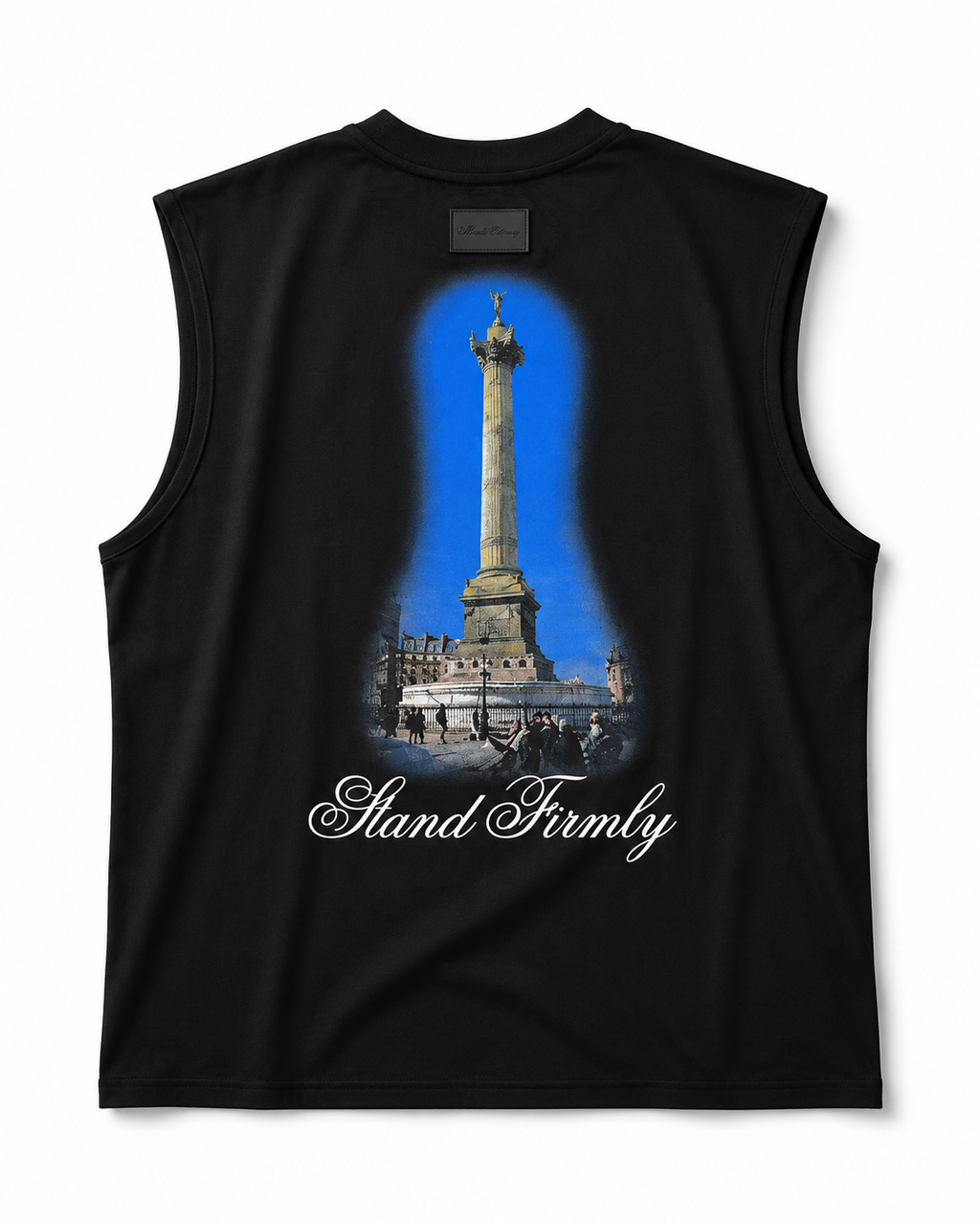 Stand Firmly Graphic Sleeveless Oversized Muscle Tank – Premium Black Streetwear Tee