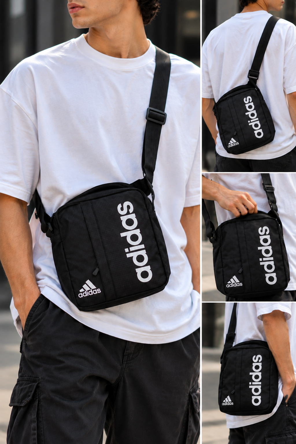 Black adidas Logo Crossbody Bag