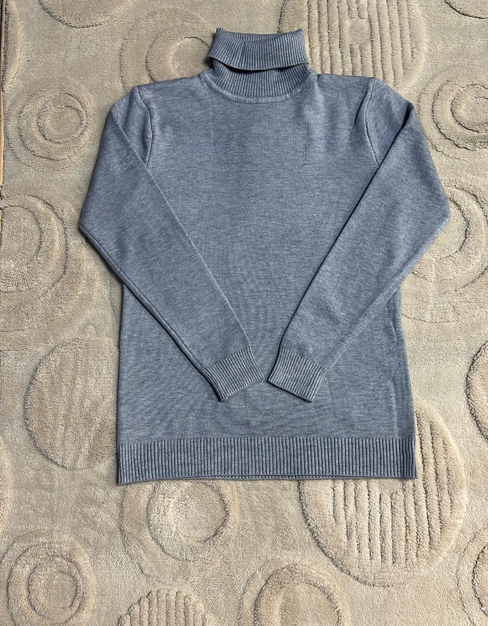 Light Grey Knit Turtleneck Sweater | Ribbed Roll Neck Jumper