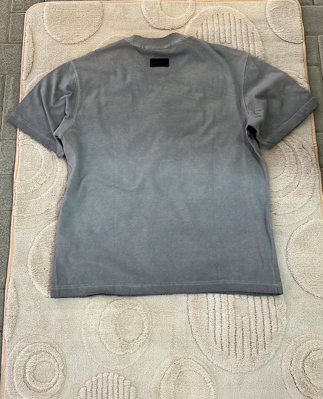 Vintage Wash Graphic Tee - Shopping Bag Print with Flower Detail