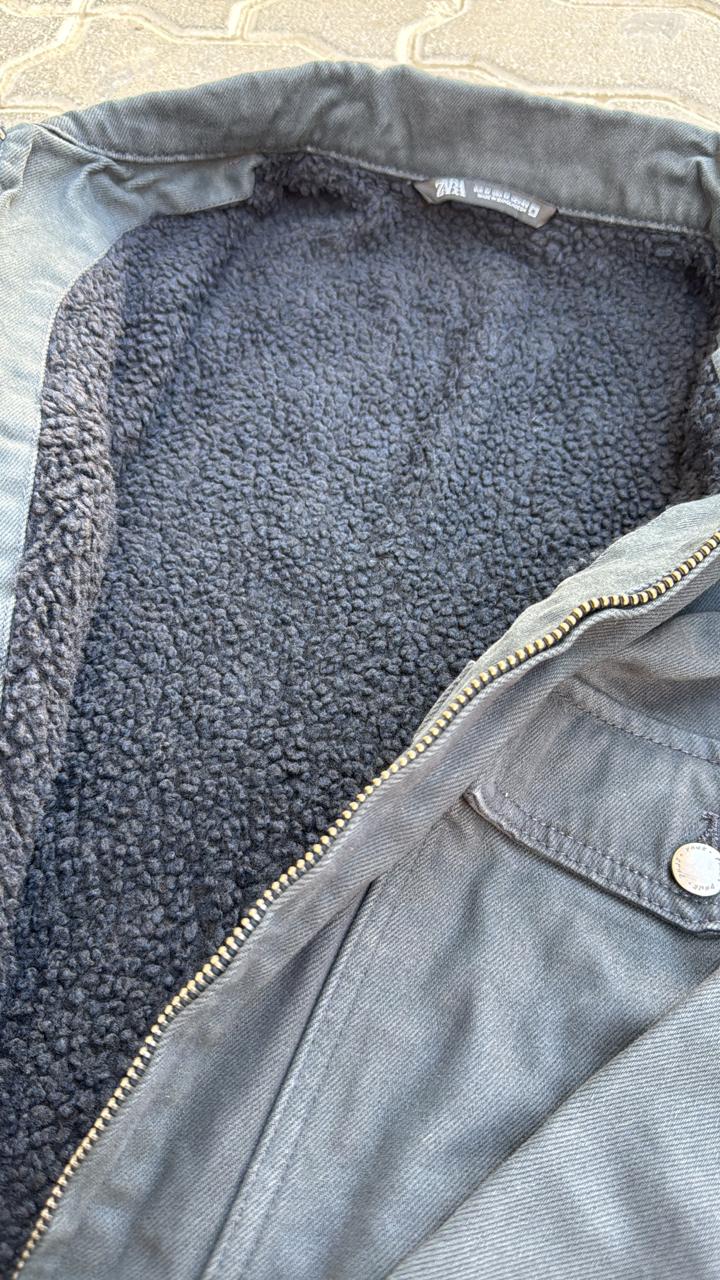 Zara Dark Washed Blue Zip-Up Jacket