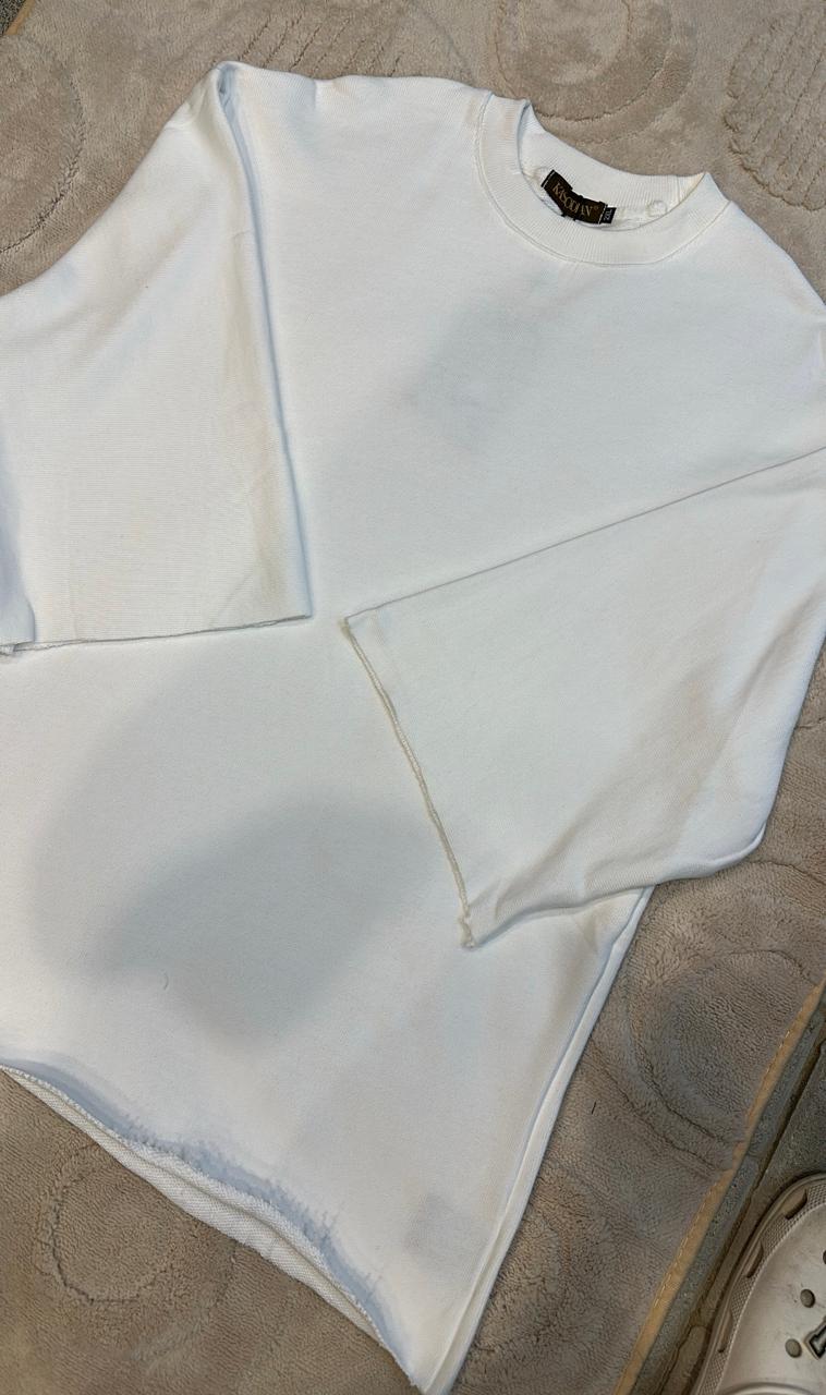 Minimalist Raw Edge Boxy Fit Top