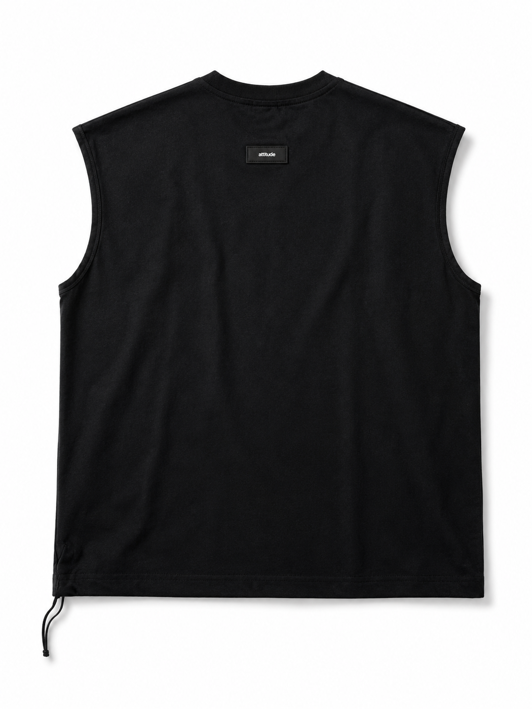 Black Sleeveless Duck Embroidered Muscle Tee