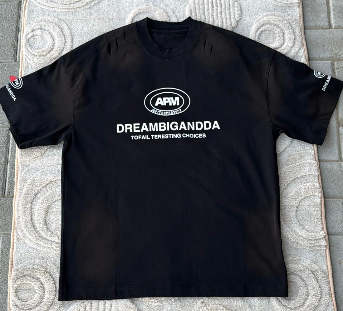 Black APM DREAMBIGANDDA 'TOFAIL TERESTING CHOICES' Distressed T-Shirt