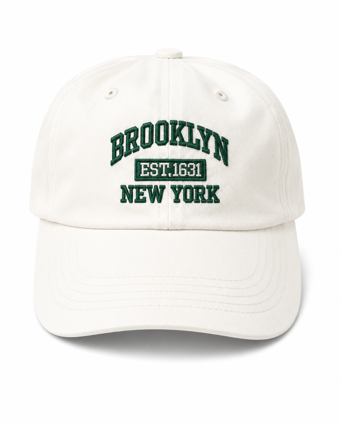 Brooklyn New York Embroidered Cap – Cream & Green