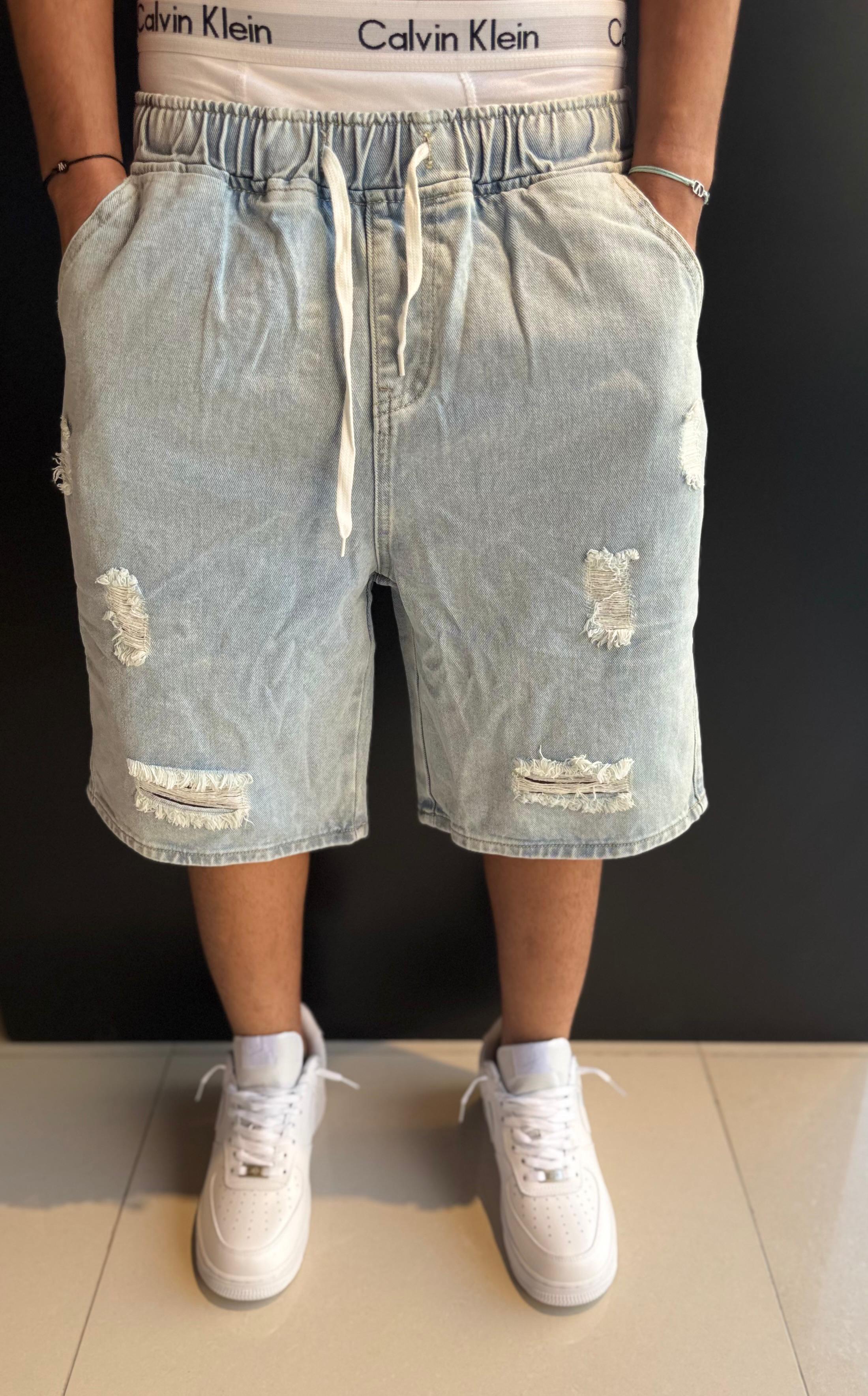 Light Wash Distressed Denim Shorts – Urban Casual Vibe