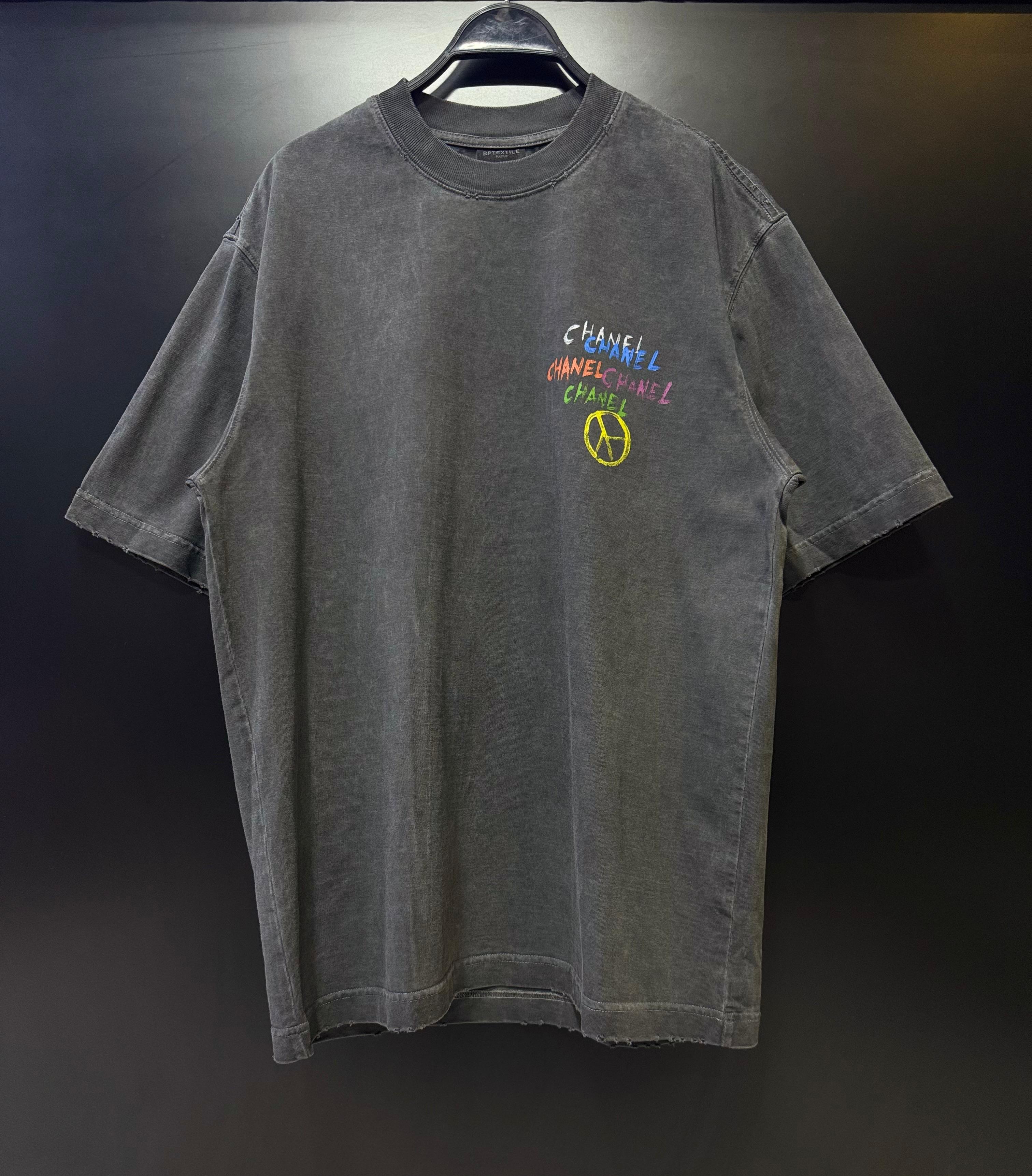 Faded Black Chanel Graphic T-Shirt