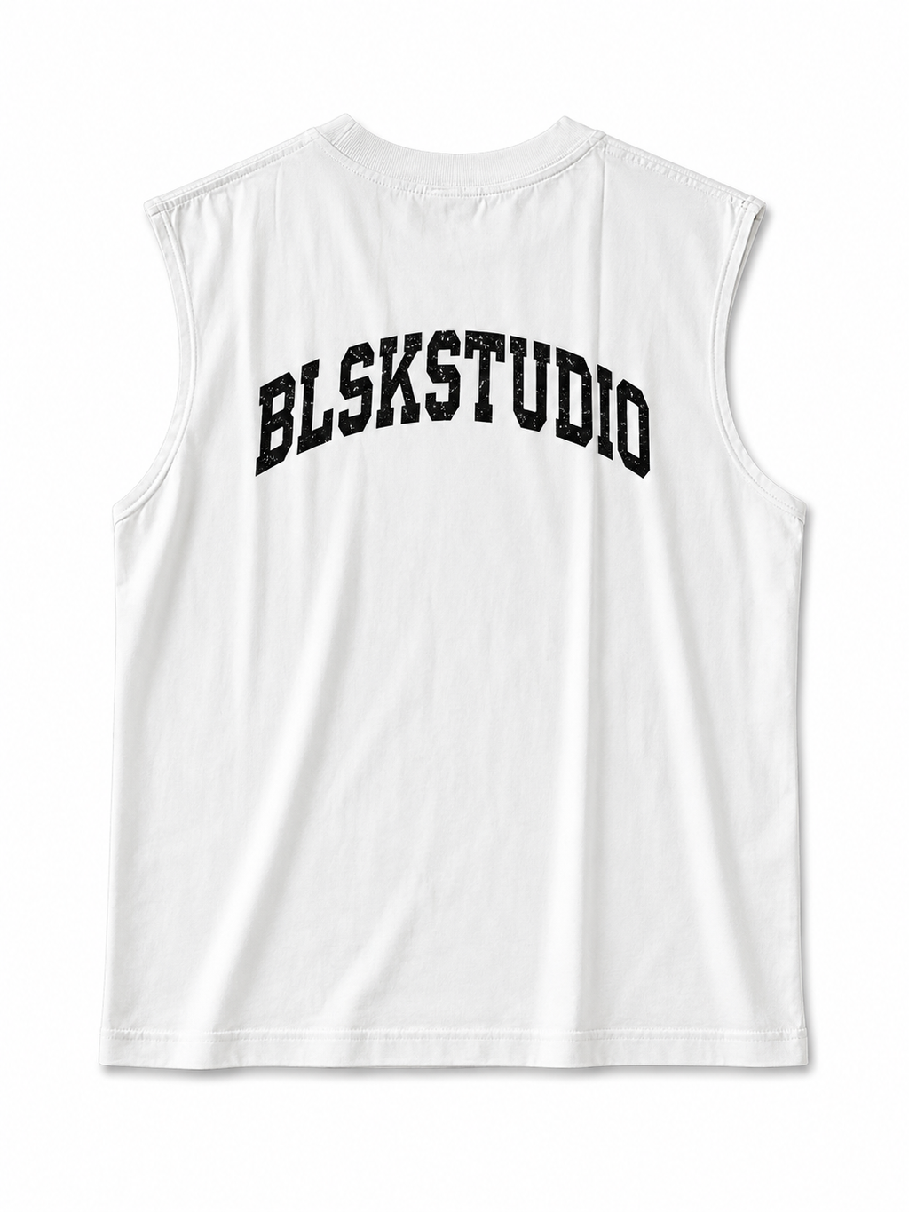 BLSKSTUDIO Men's Oversized Sleeveless Tank Top – White