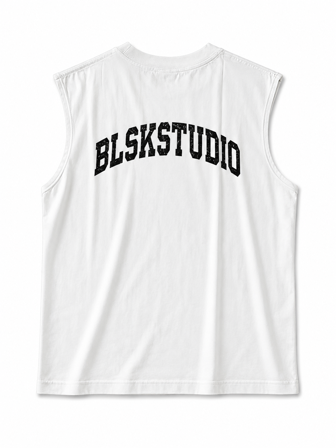 BLSKSTUDIO Men's Oversized Sleeveless Tank Top – White