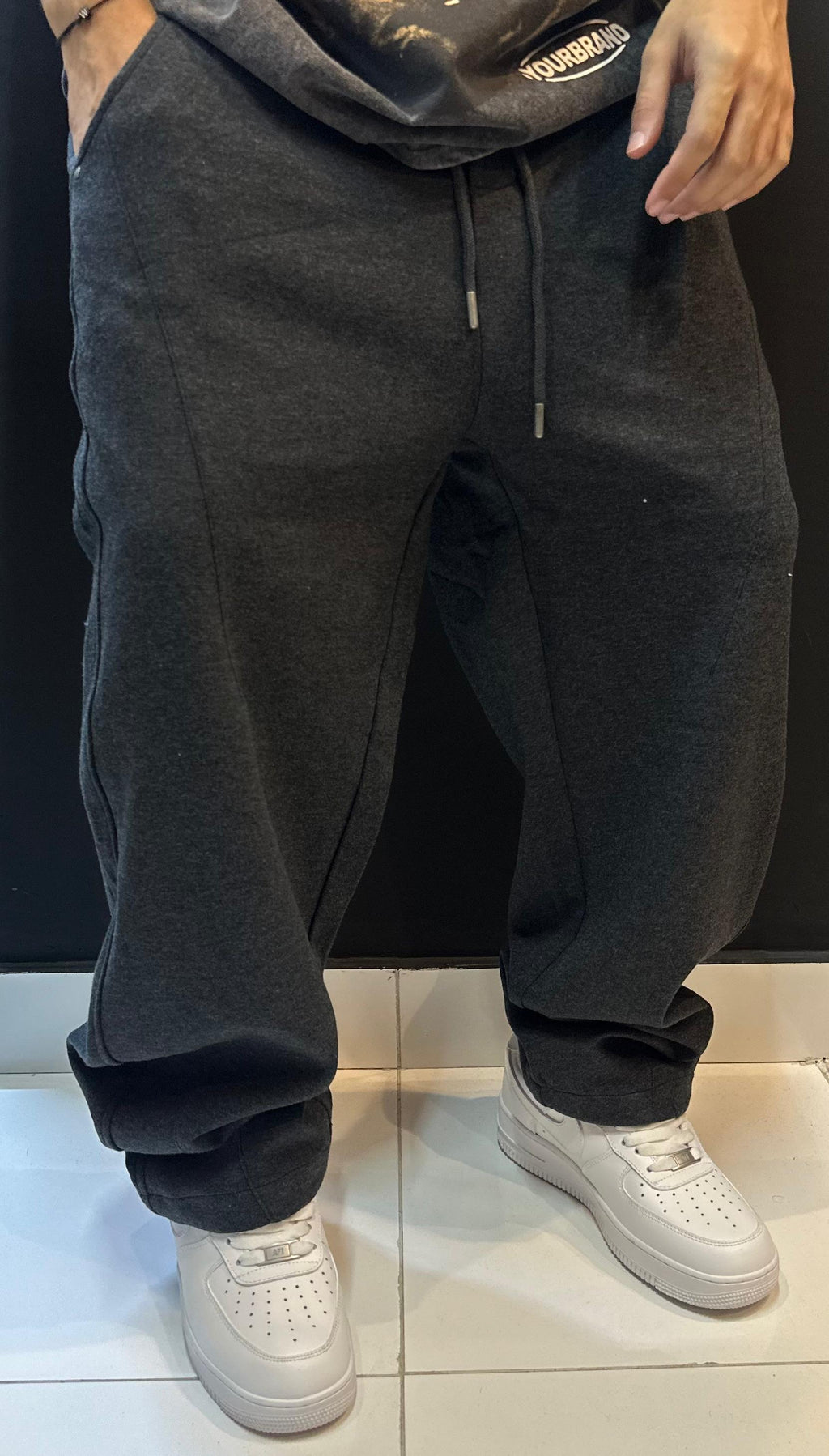 Heavyweight Charcoal Baggy Sweatpants