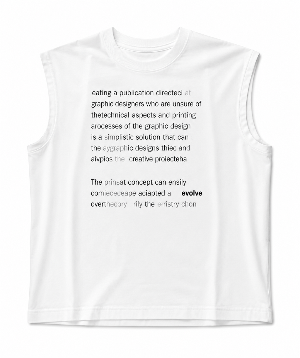 Minimalist White Sleeveless Graphic Tank Top – Premium Cotton Oversized Fit