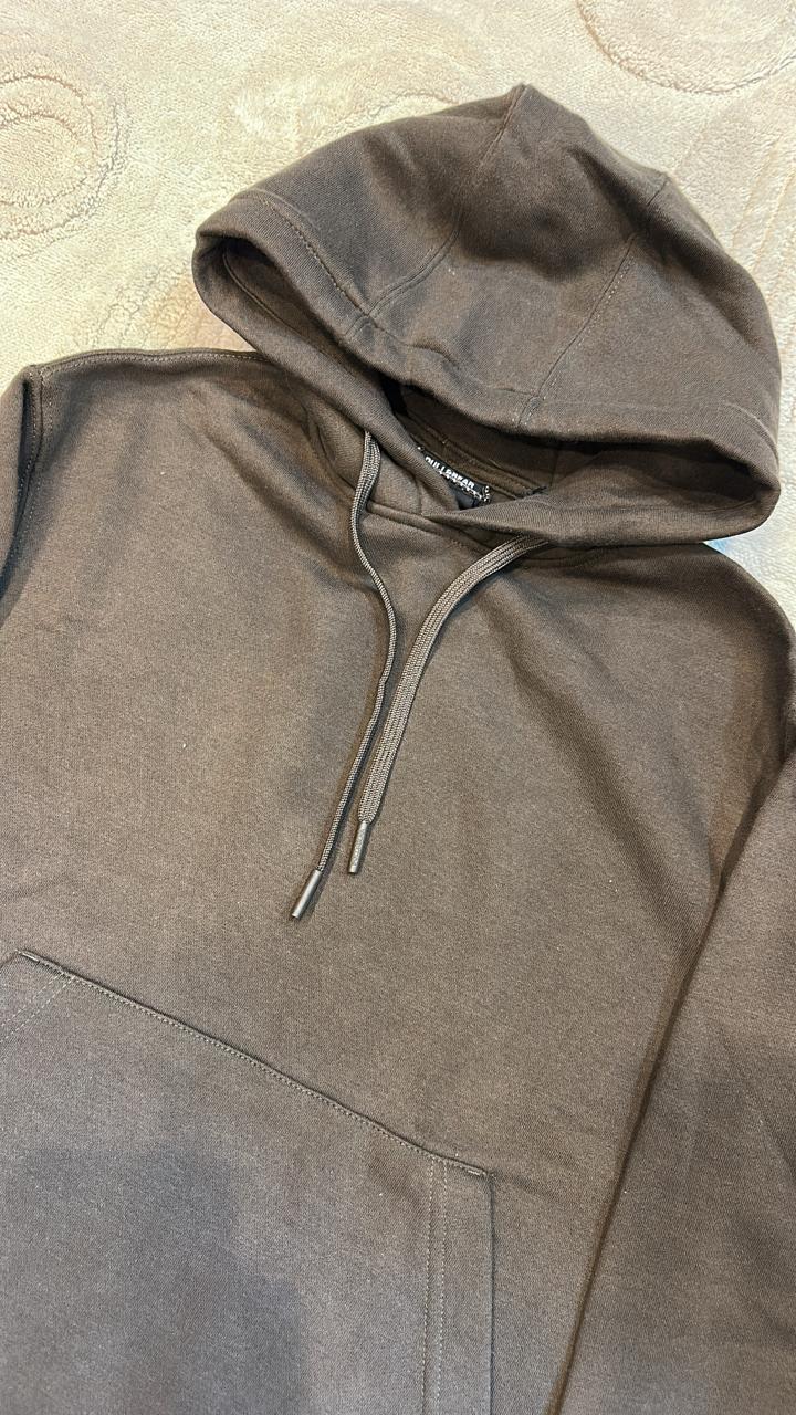 Pull & Bear Essential Oversized Hoodie - Dark Brown