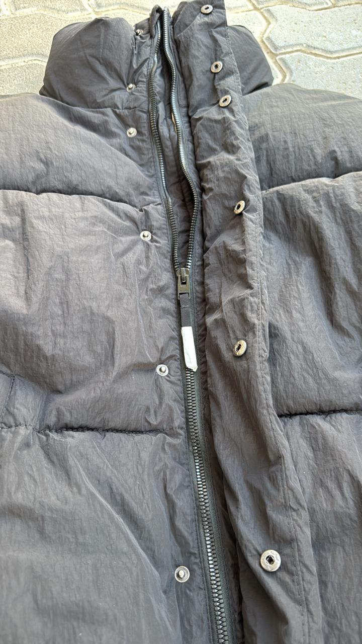 Classic Black Puffer Jacket | High Neck Insulated Puffy Coat | Cropped Streetwear Bubble Coat