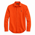 Polo Ralph Lauren Orange Long Sleeve Linen Shirt – Premium Casual Button-Up