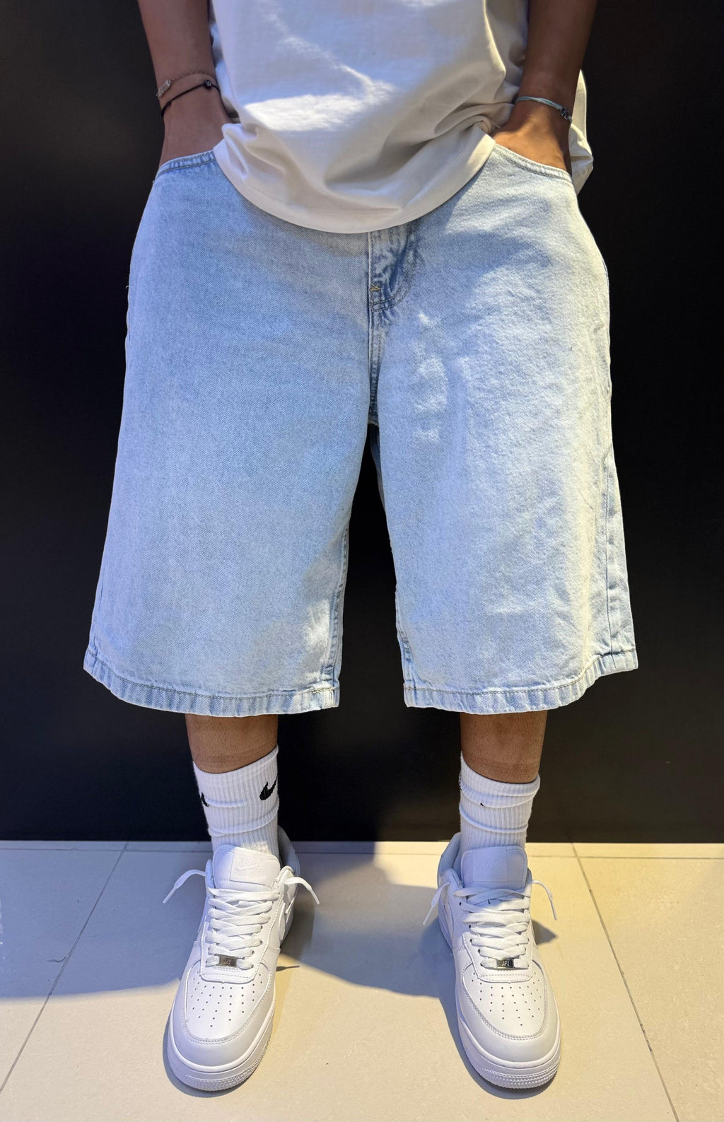 Oversized Denim Shorts