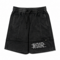 Vintage Washed Black Graphic Sweat Shorts – Premium Relaxed Fit