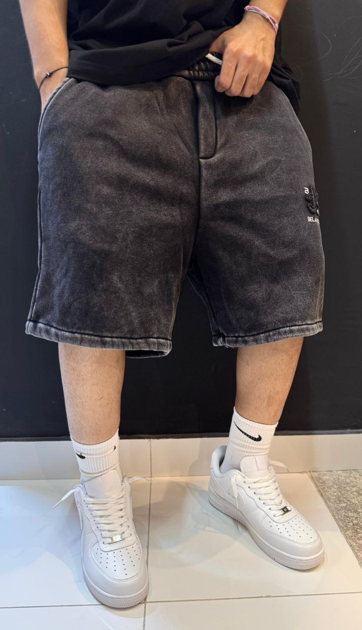 Washed Black Fleece Shorts: Effortless Street Style