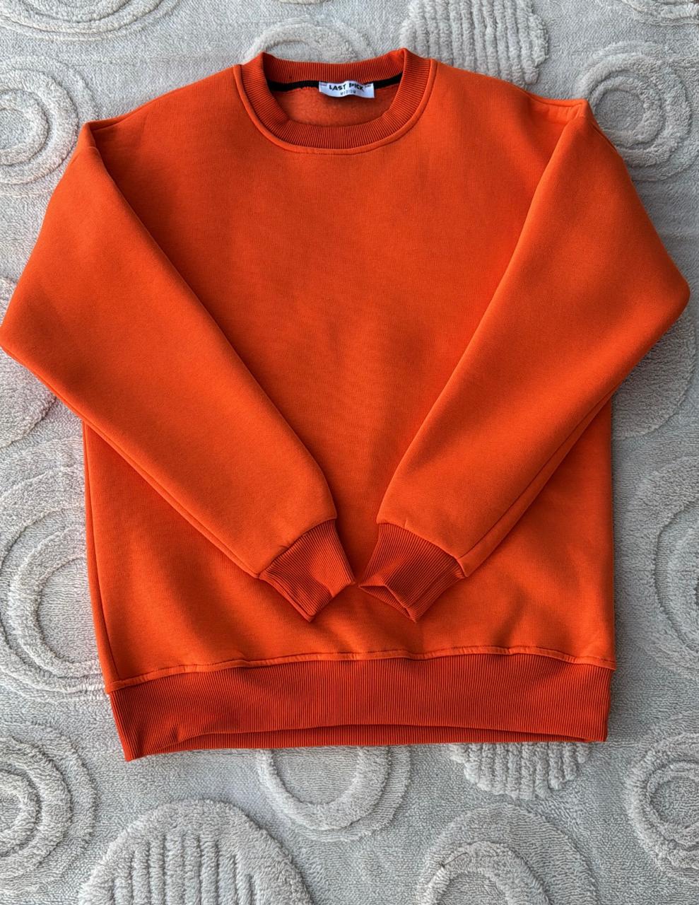 LAST PICK Bright Orange Oversized Crewneck Sweatshirt | Bold Layer