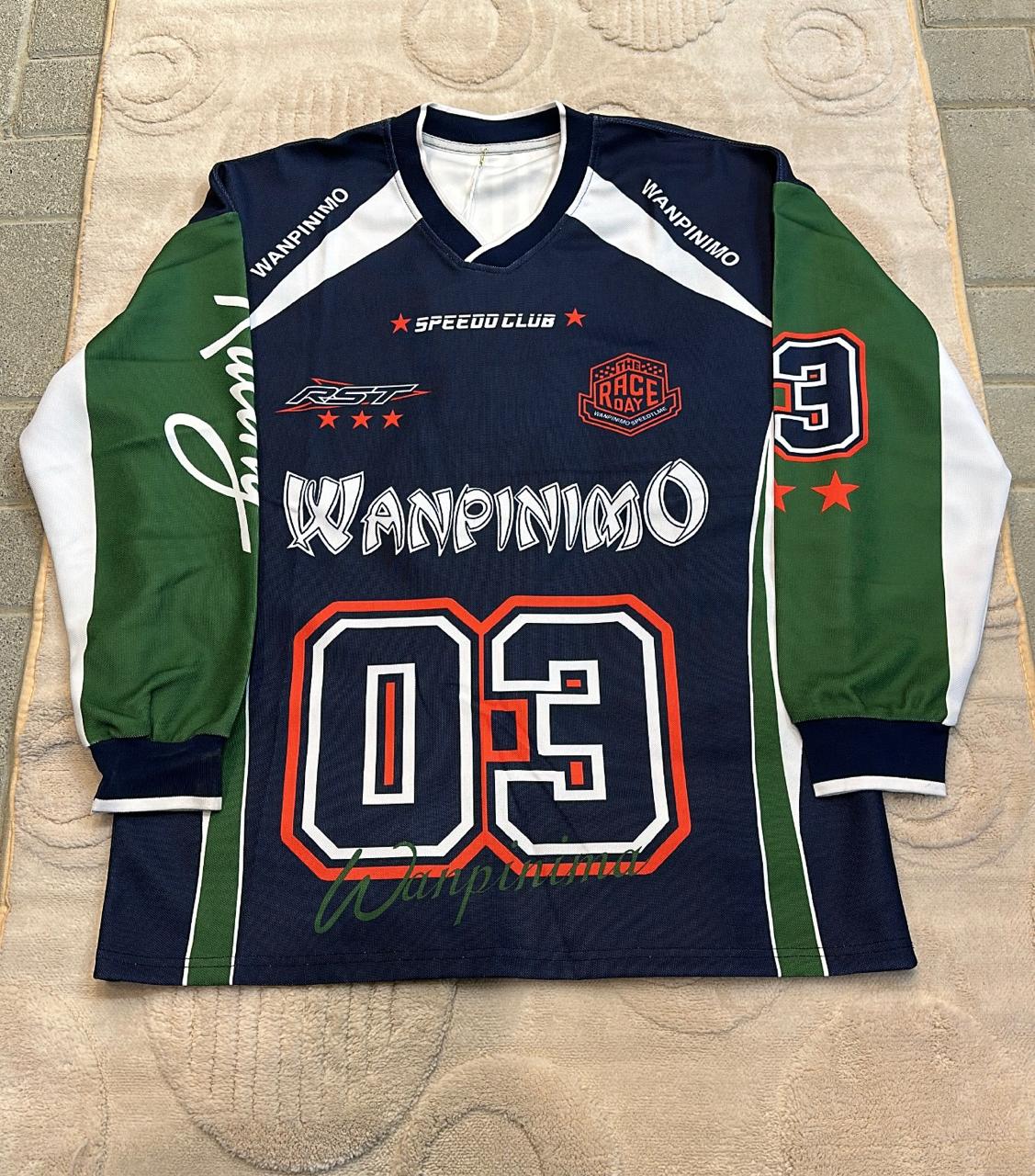 Free size "WANPINIMO 03" Racing Jersey | Colorblock Long Sleeve Streetwear Top
