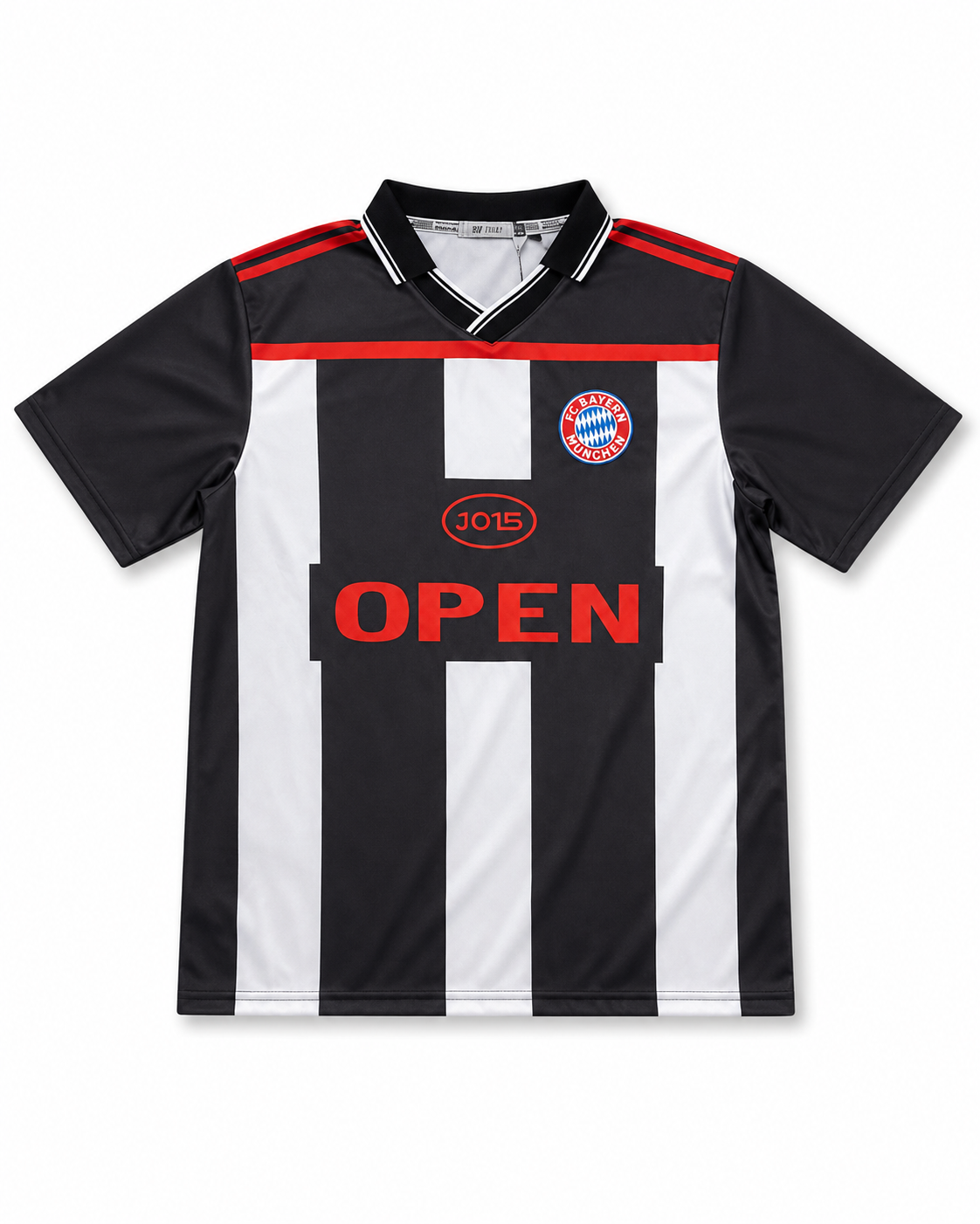 Black White Stripe Retro Football Jersey