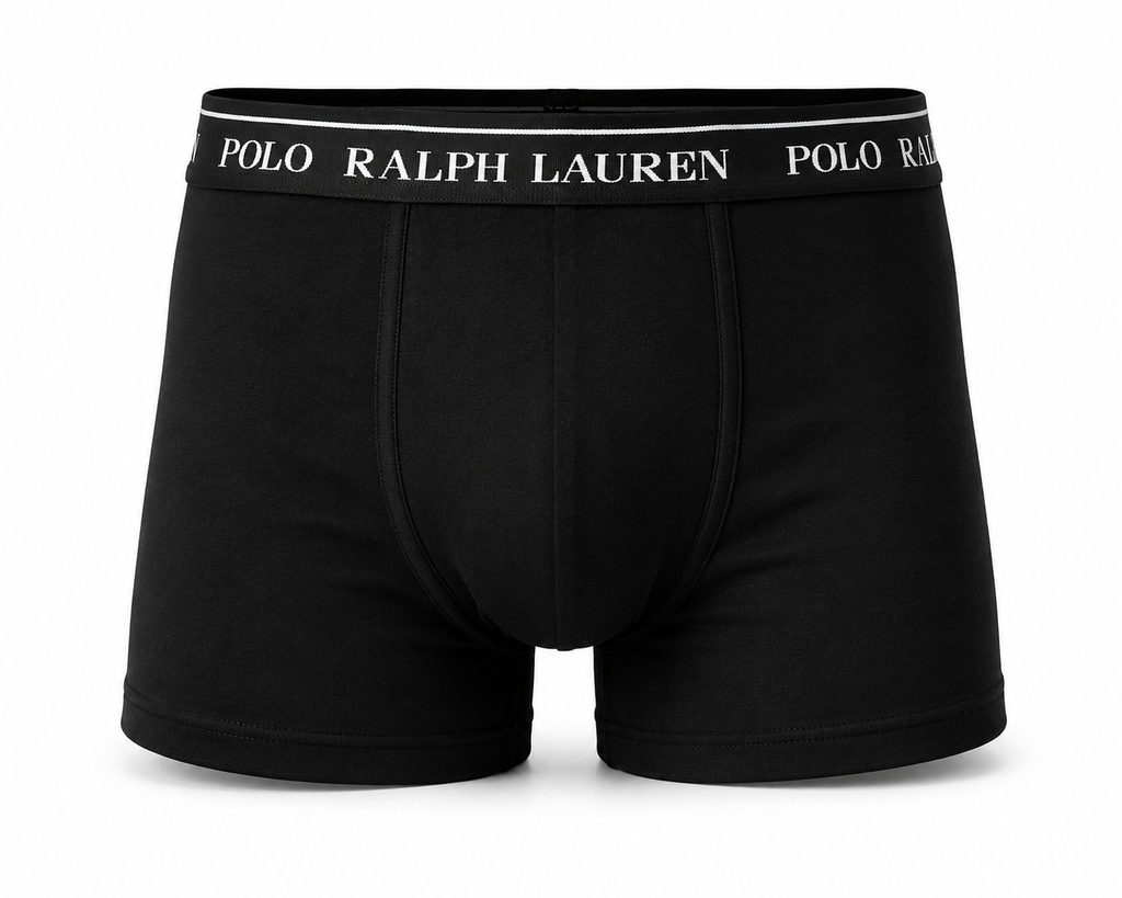 Polo Ralph Lauren Men's 3-Pack Stretch Cotton Classic Trunks – Black, White & Grey