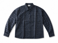 Men's Navy Plaid Long Sleeve Shirt – Classic Checkered Casual Button-Up