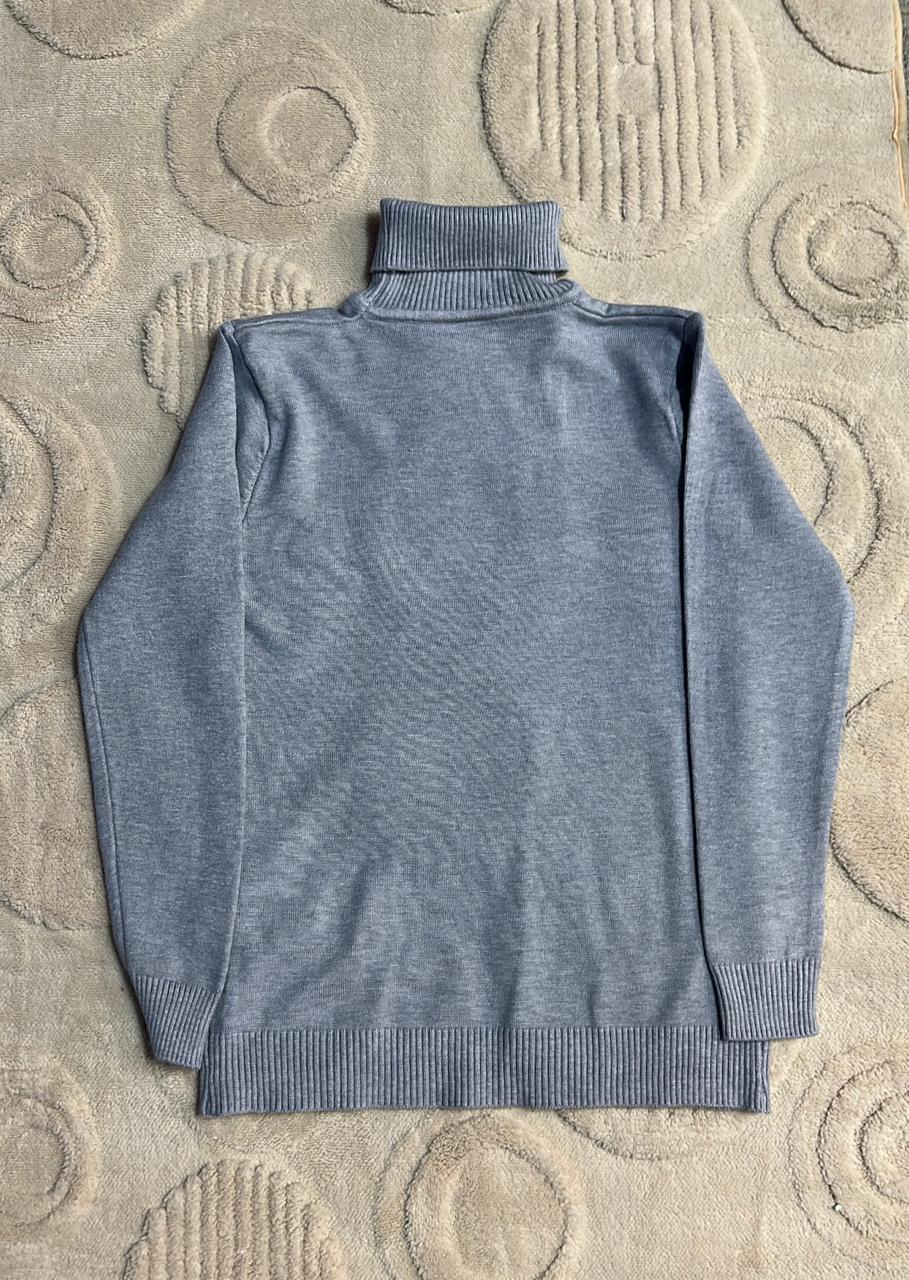 Light Grey Knit Turtleneck Sweater | Ribbed Roll Neck Jumper