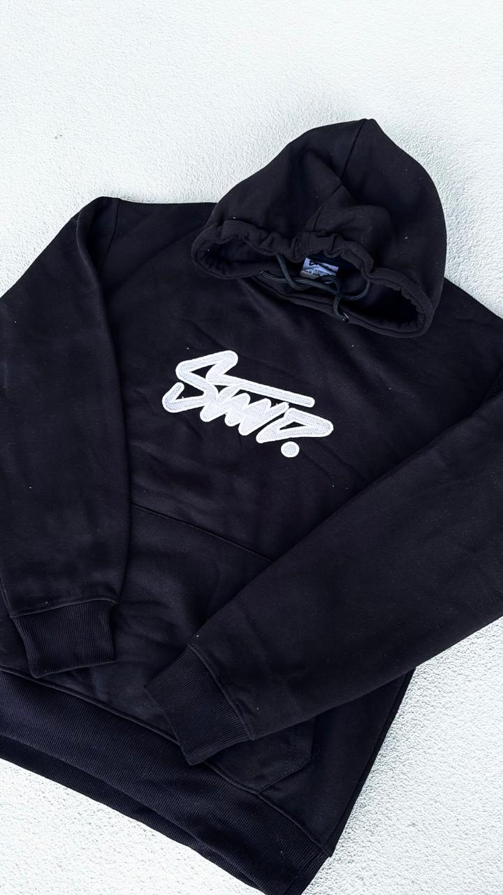 STWD Core Black "STWD" Graphic Hoodie | Essential Streetwear Pullover