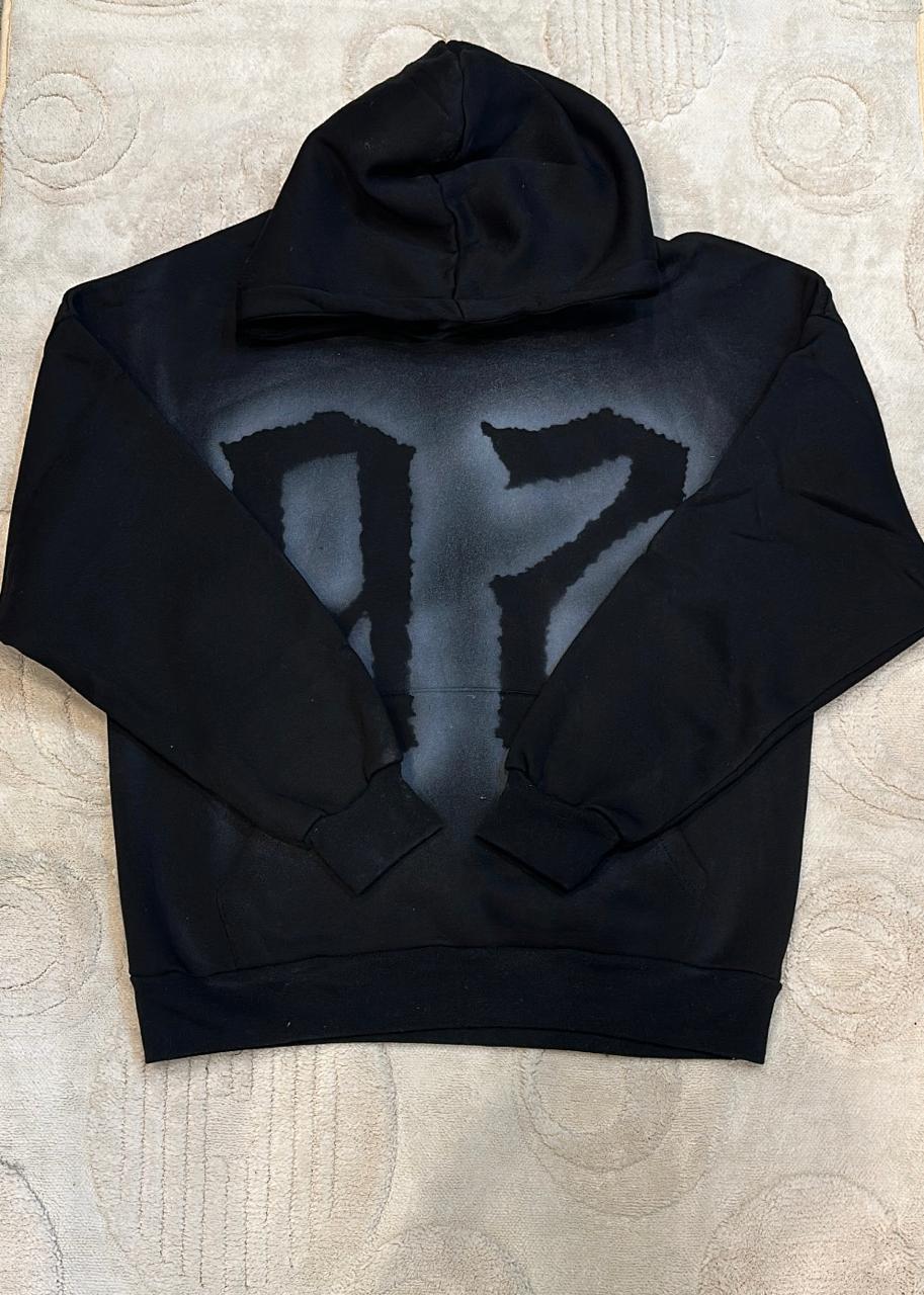 97 Oversized Black '97' Spray-Paint Effect Hoodie