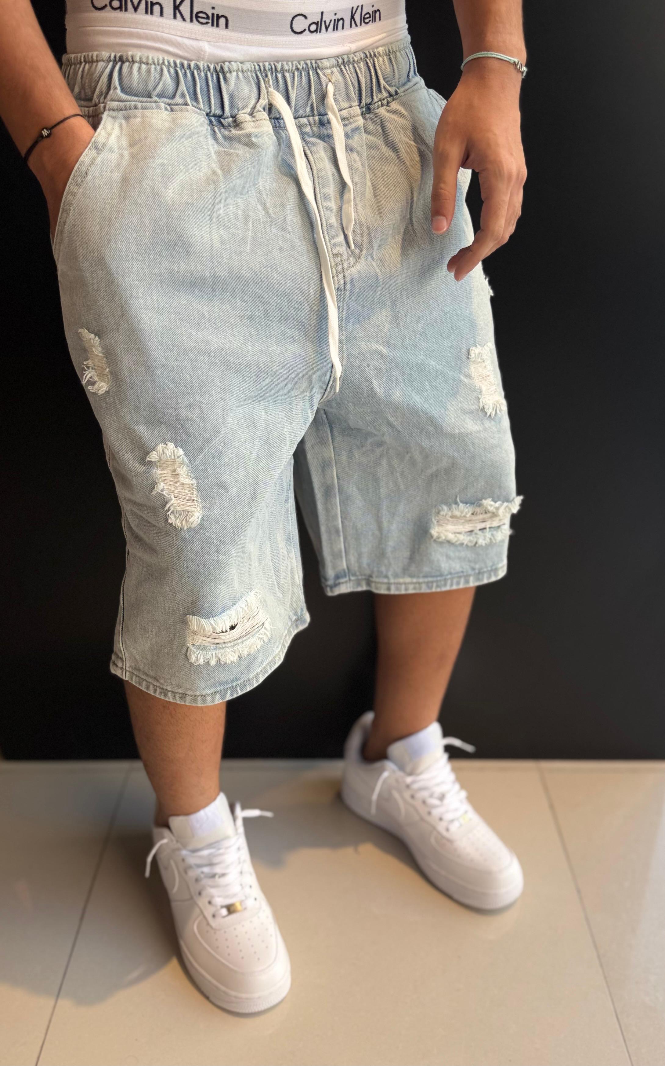 Light Wash Distressed Denim Shorts – Urban Casual Vibe