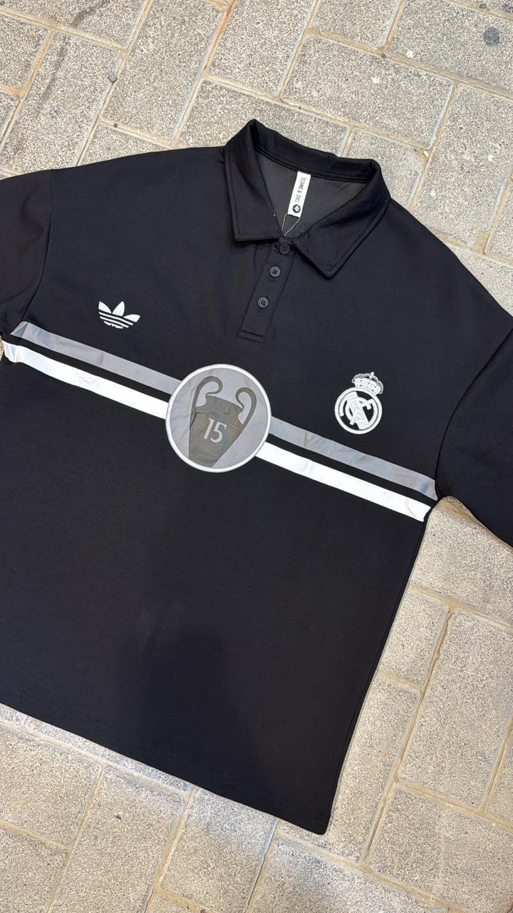 Real Madrid Black Polo Shirt - UCL 15th Title Celebration Edition