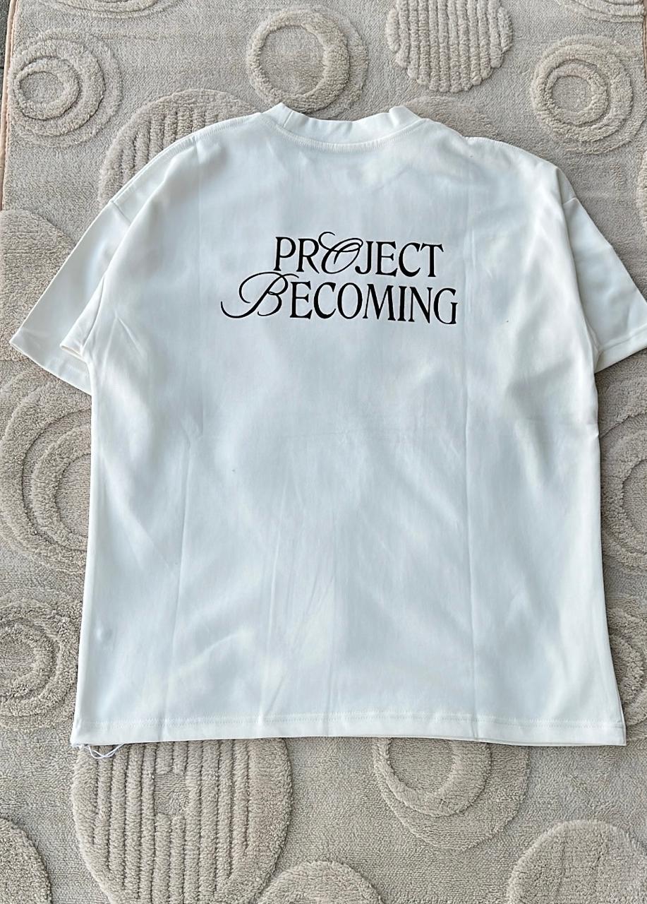 "PROJECT BECOMING" Graphic Oversized T-Shirt | Abstract Silhouette Tee