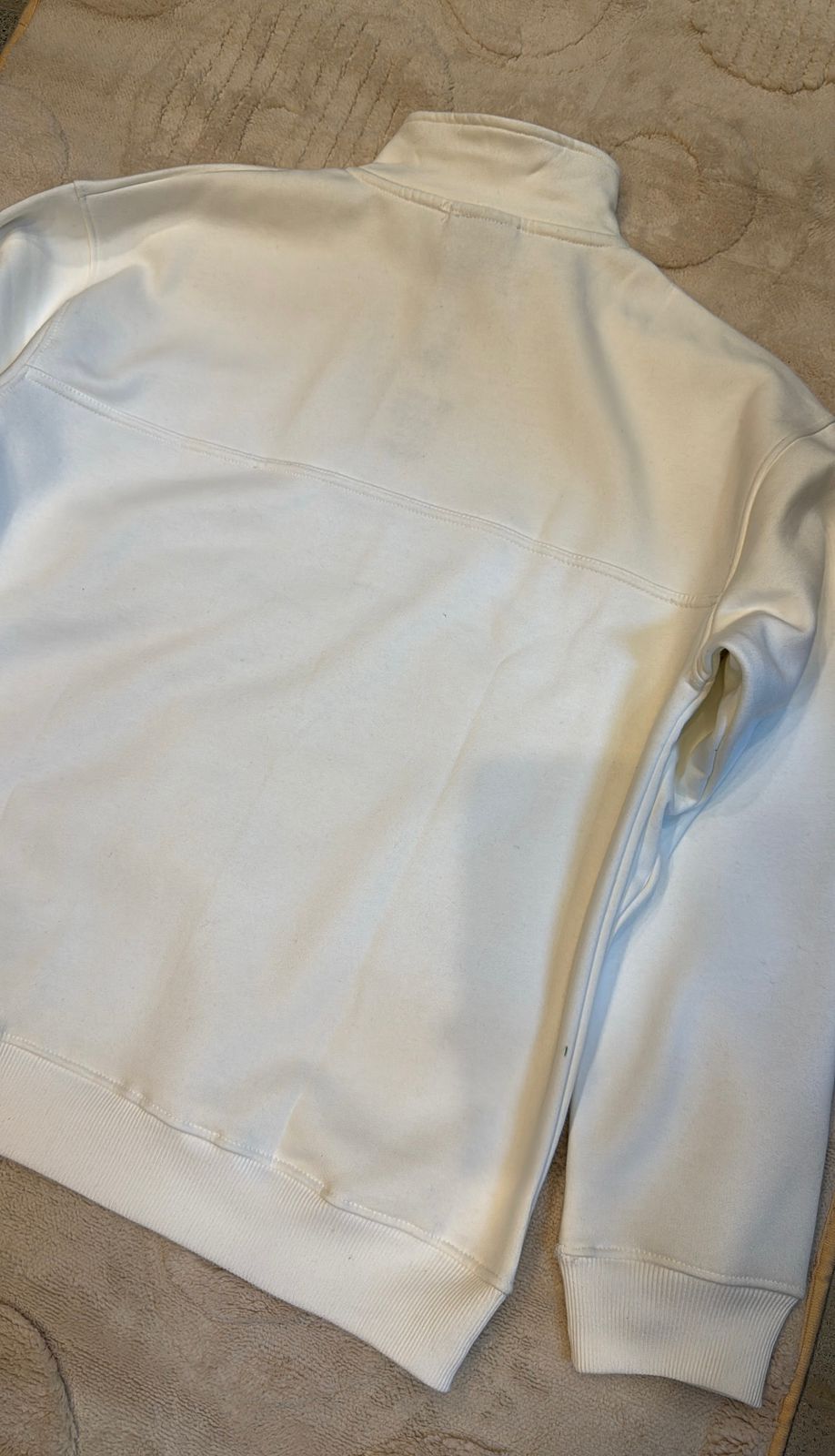 New Balance White Quarter-Zip Pullover Sweatshirt - Mock Neck
