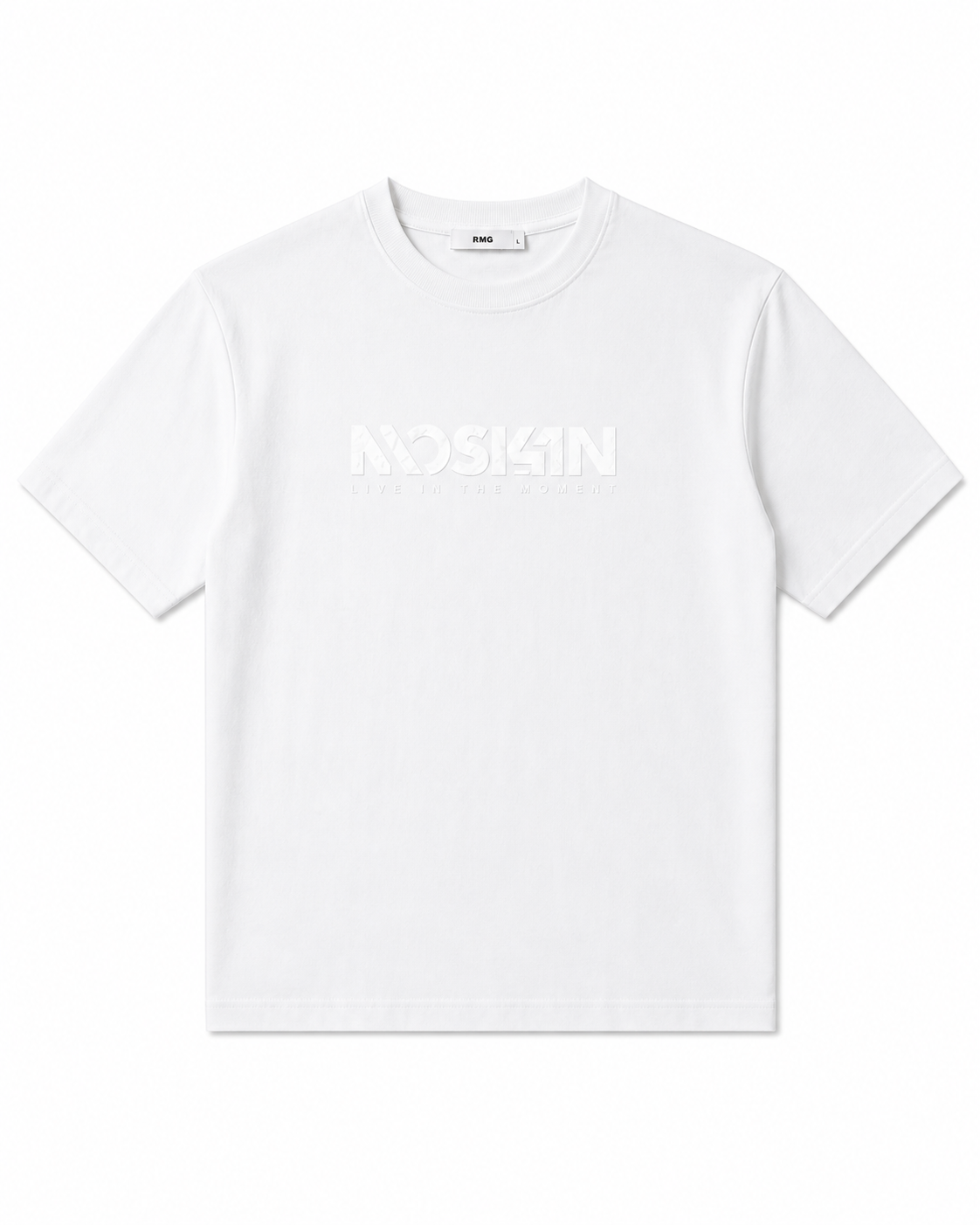 White Embossed Logo T-Shirt – Minimal Street Fit