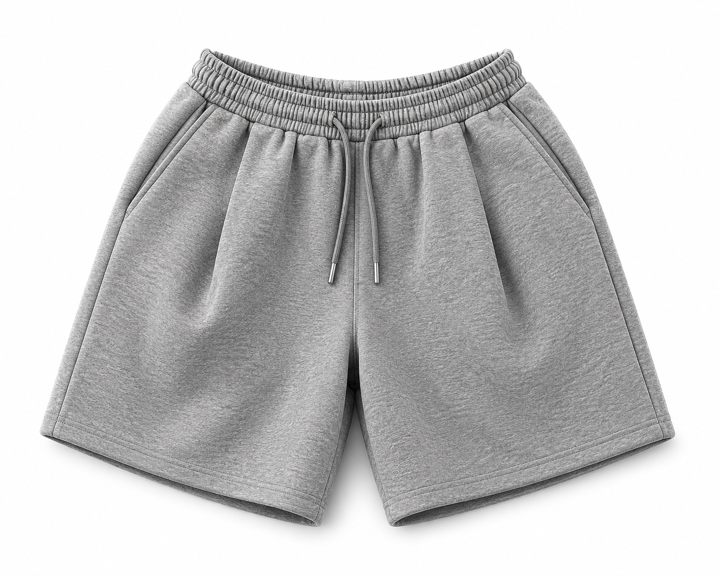 Premium Heather Grey Cotton Drawstring Shorts