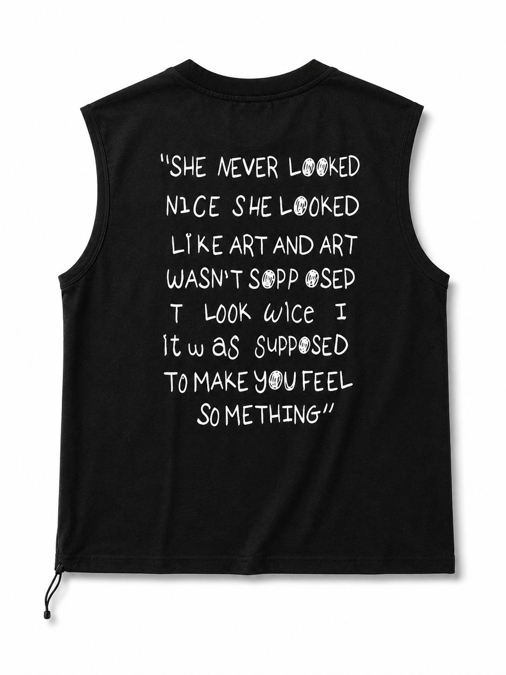 Art Quote Black Sleeveless Muscle Tee