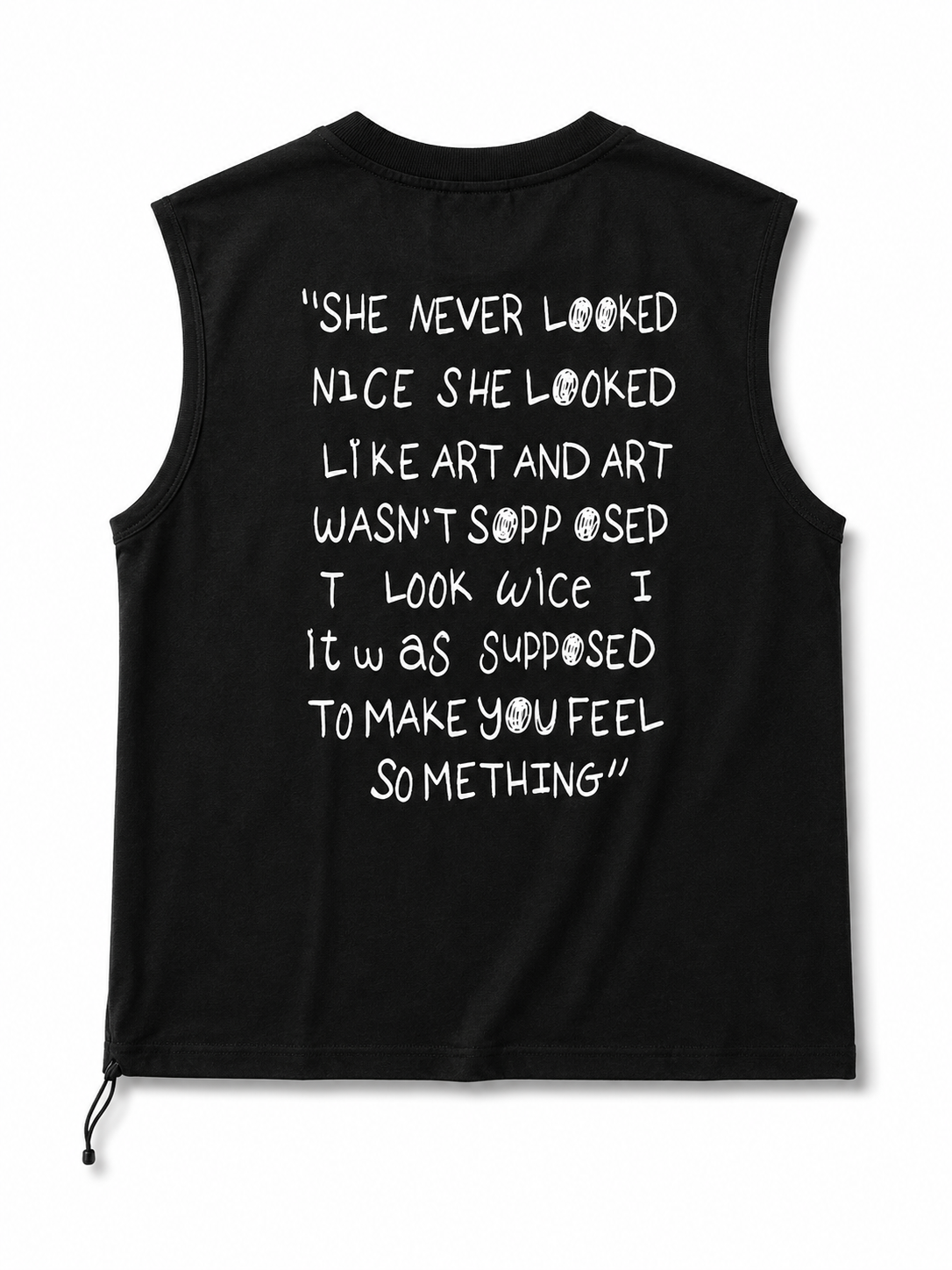 Art Quote Black Sleeveless Muscle Tee