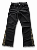 Black Denim Jeans with Camo Side Panels