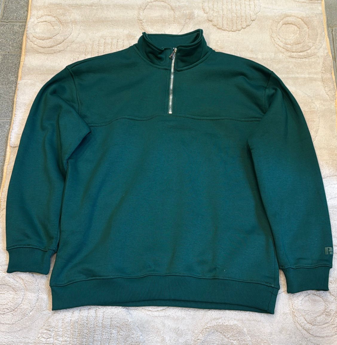 Russell Forest Green Quarter-Zip Pullover Sweatshirt