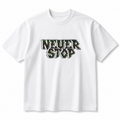 Never Stop Oversized White Graphic T-Shirt – Premium Streetwear Cotton Tee