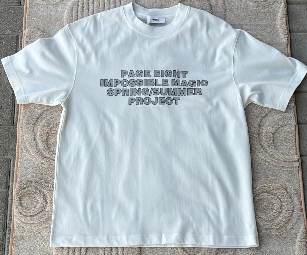 YI-ANE Black Cyber-Goth / Deconstructed Text Graphic T-Shirt