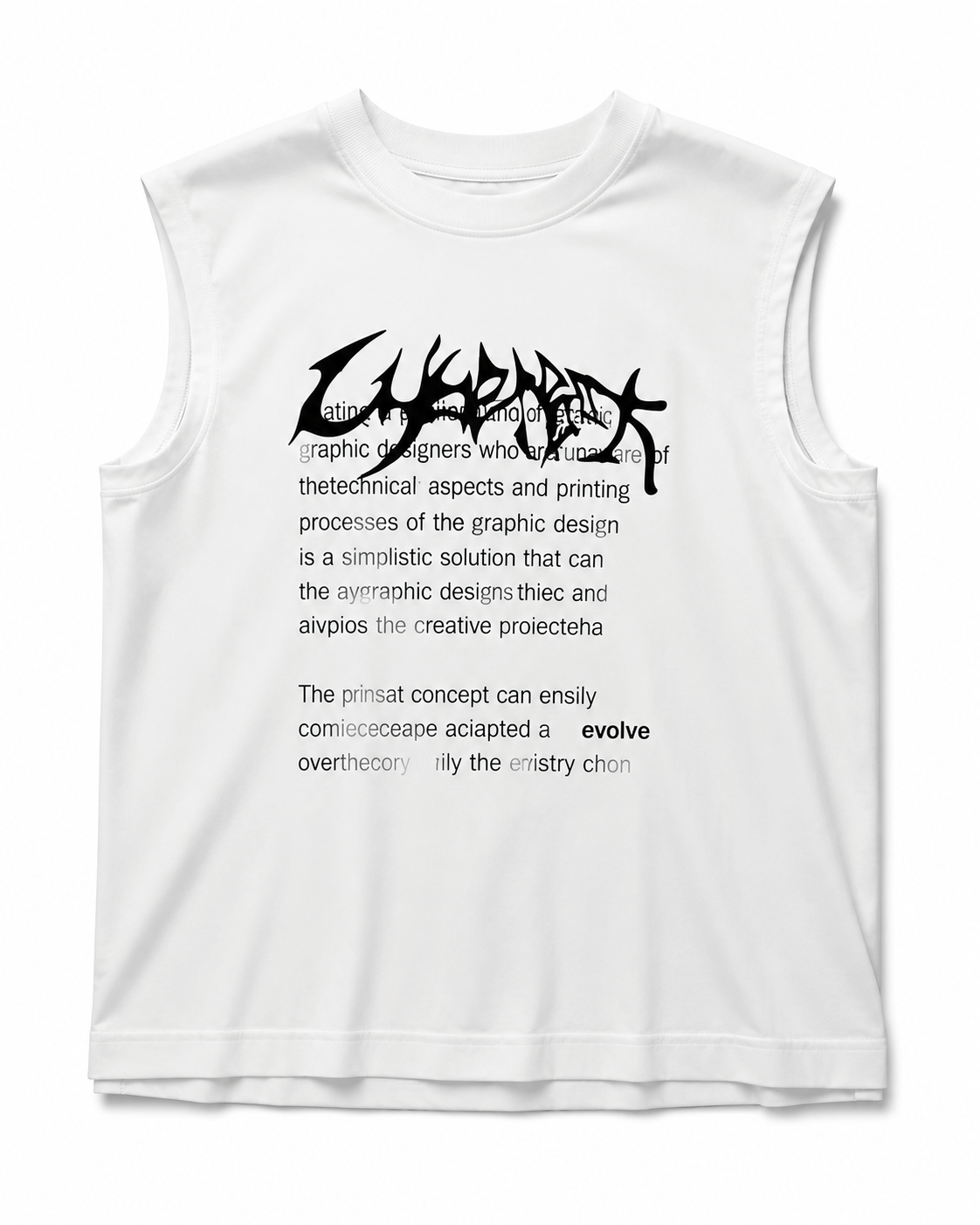 Minimalist White Sleeveless Graphic Tank Top – Premium Cotton Oversized Fit