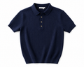 Elite Navy Ribbed Knit Polo Shirt – Premium Smart Casual Short Sleeve Polo