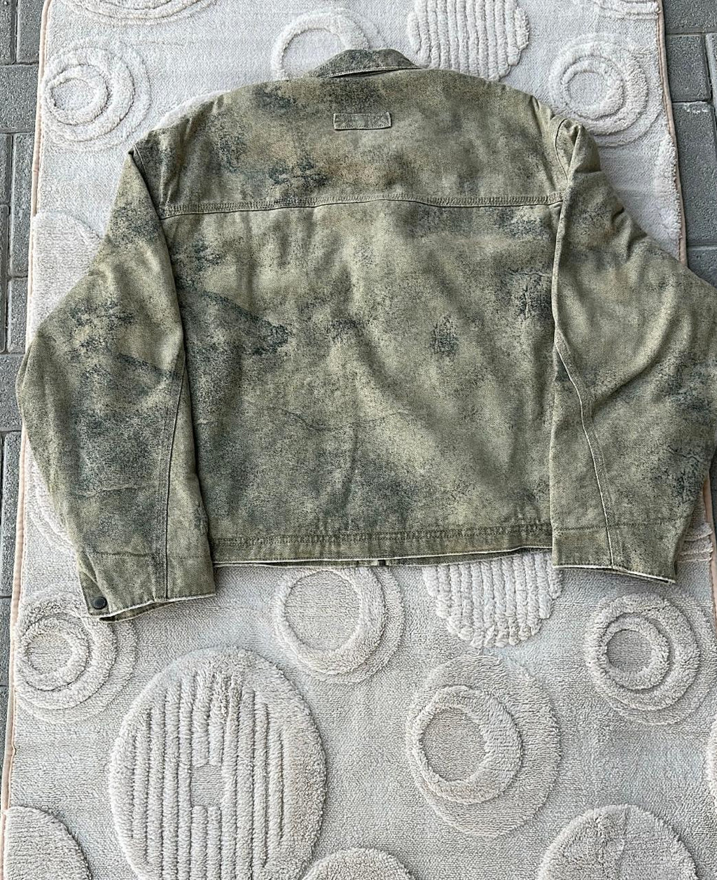 ZARA Distressed Acid Wash Utility Jacket - Earth Tone Green