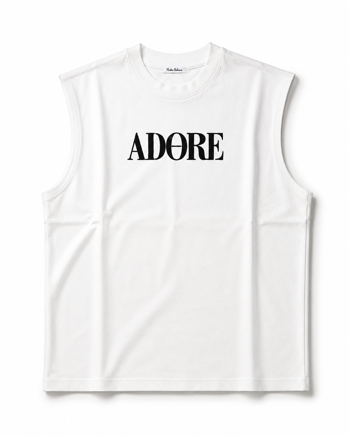 ADORE Stand Firmly Oversized Sleeveless Tee – White