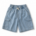 Men's Light Wash Denim Cargo Shorts – Relaxed Fit Utility Summer Shorts