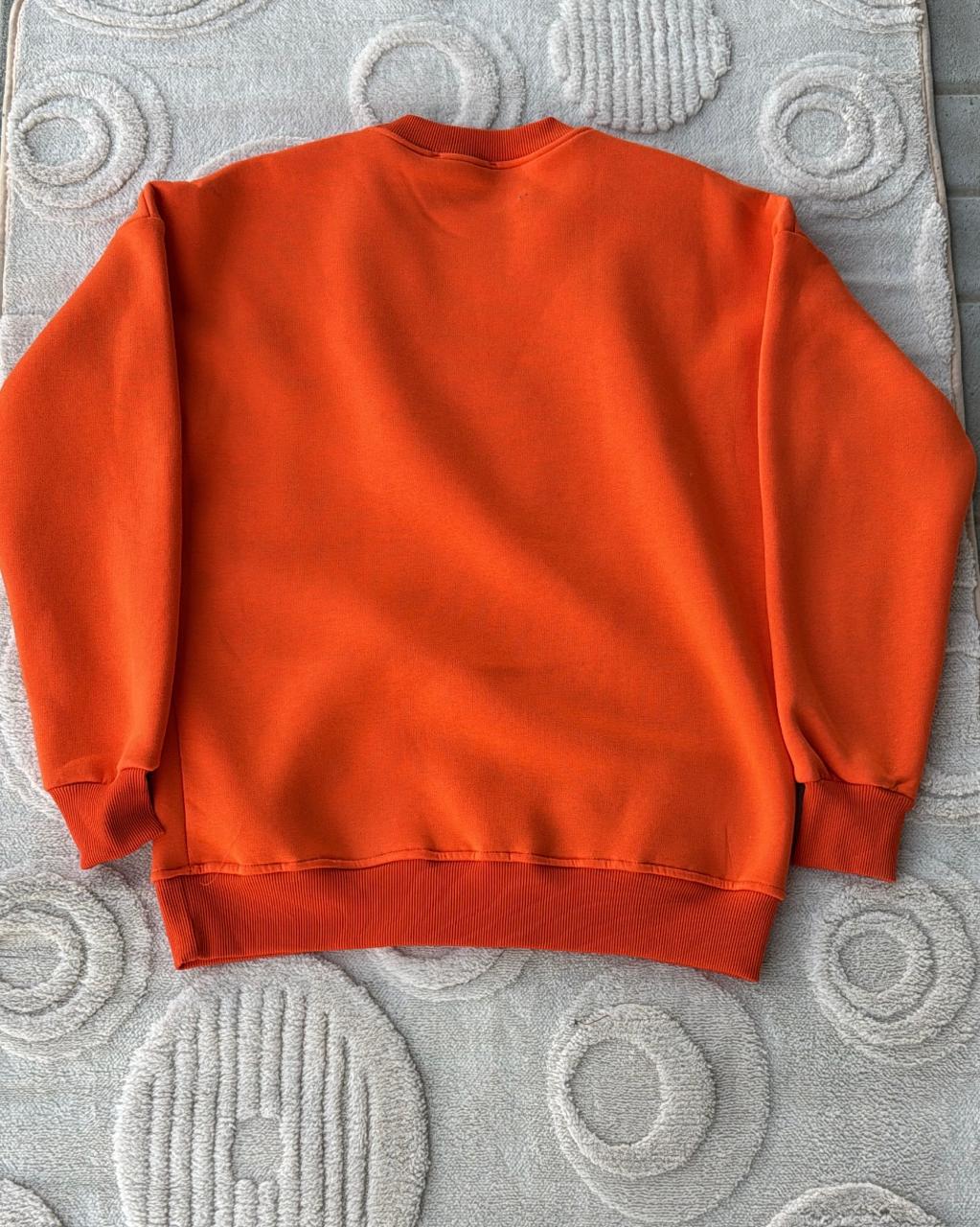 LAST PICK Bright Orange Oversized Crewneck Sweatshirt | Bold Layer