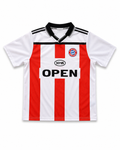White Red Stripe Retro Football Jersey