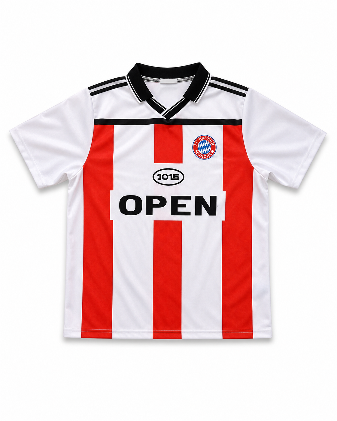 White Red Stripe Retro Football Jersey